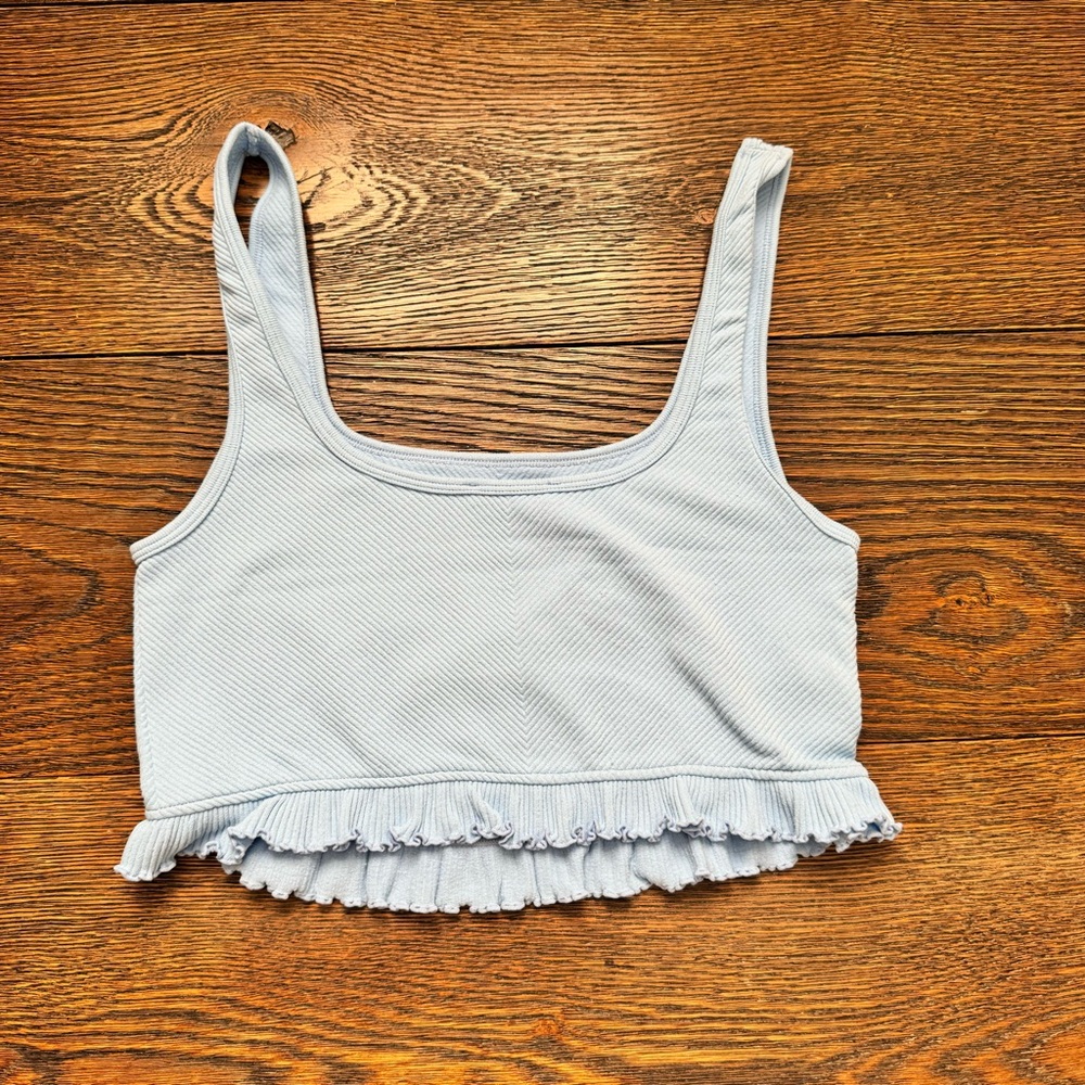 Light Blue Ribbed Zara Tank Top - Picture 2 of 3